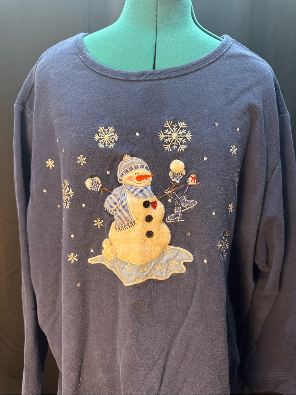 Fashion Bug Navy Snowman Appliqué Sweatshirt